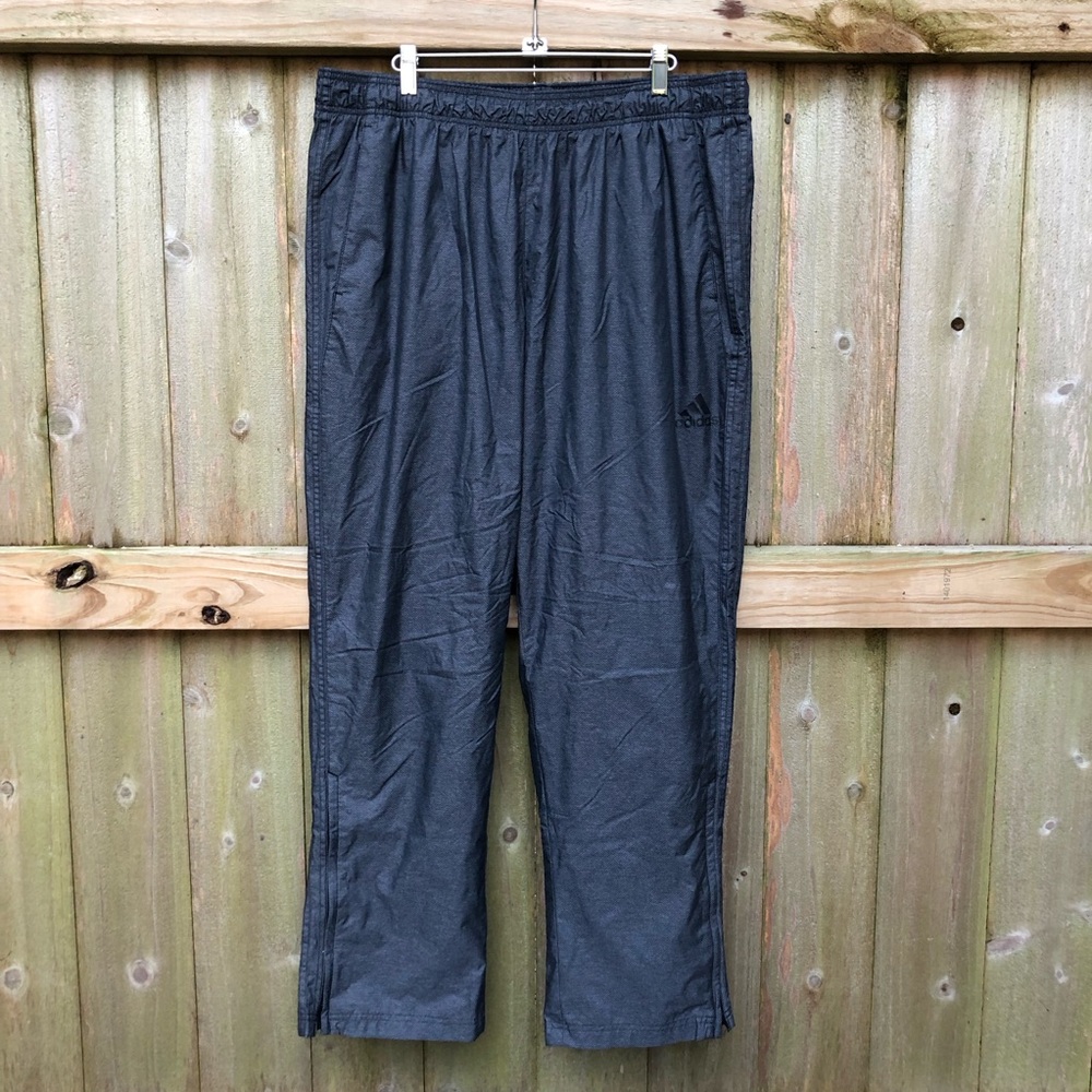 Adidas Men’s Windbreaker Pants Size 2XL Gray Shell Zip Cuffs Drawstring